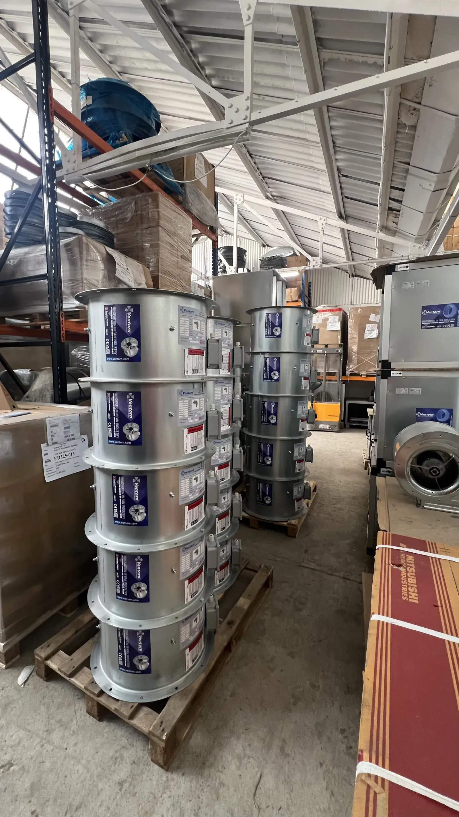 Ventorn North London workshop stocked with axial fans